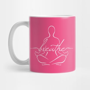 Breathe Yoga Sitting Pose Silhouette Mug